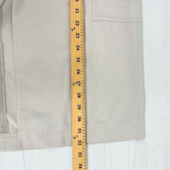 Athleta Cargo Midi Skirt Womens 12 Beige Brooklyn Heights High Rise Lightweight - Picture 13 of 15
